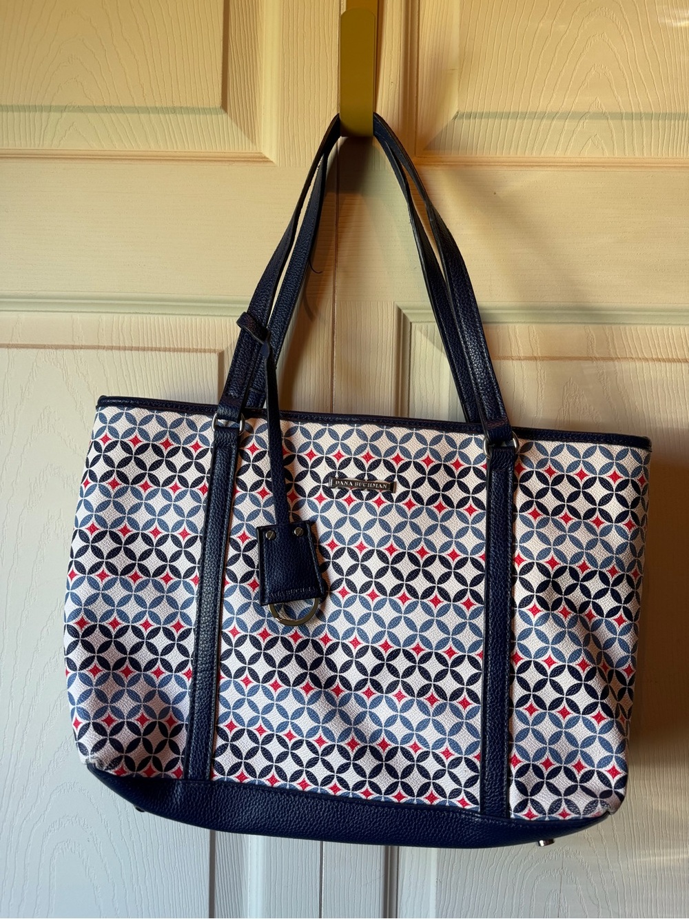 Dana Buchman Red, White & Blue Geometric Tote Bag